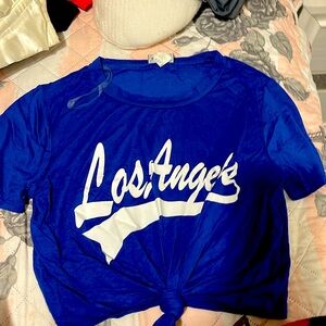 brand new los angeles shirt never worn dark blue with white size small